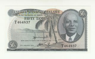 Malawi 50 Tambala 1975 Unc P9c @