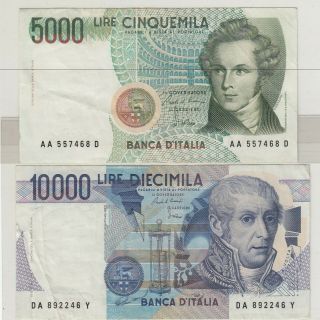Italy 5000/10000 Lire Banknote