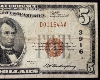 1929 $5.  00 National Currency from The Washington Park National Bank of Chicago 3
