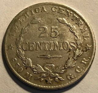 Costa Rica - 25 Centimos - 1924 - Km - 168 - Very Fine Silver Coin