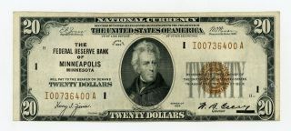 1929 Fr.  1870 - I $20 U.  S.  (minneapolis,  Minnesota) Federal Reserve Bank Note