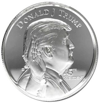 Donald Trump Usa 45th President Ultra High Relief 2 Oz.  999 Fine Solid Silver.
