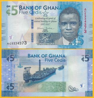 Ghana 5 Cedis P - 43 2017 Commemorative Unc Banknote