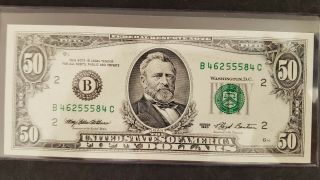 1993 $50 Fifty Dollar Bill Note Federal Reserve Us Currency Old Money