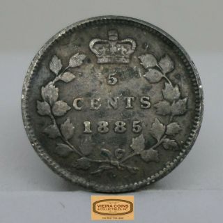 1885 Canada Silver 5 Cents,  - C16238