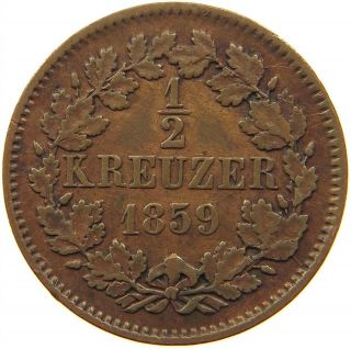 German States 1/2 Kreuzer 1859 Baden Ri 423
