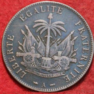 1886a Haiti 2 Centimes Foreign Coin