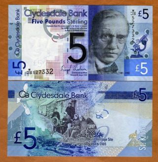 Scotland,  Clydesdale Bank,  5 Pounds,  2009,  P - 229i,  Unc Alexander Fleming
