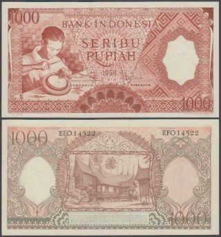 Indonesia,  1,  000 Rupiah,  1958,  Unc,  P - 61