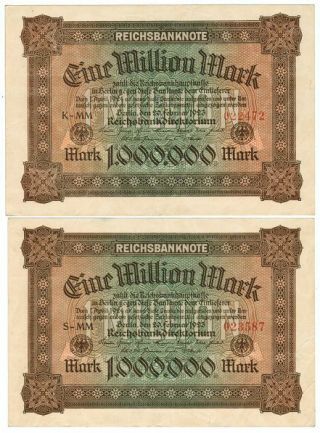 Germany Reichsbanknote 1 Million Mark 1923/sold As Each