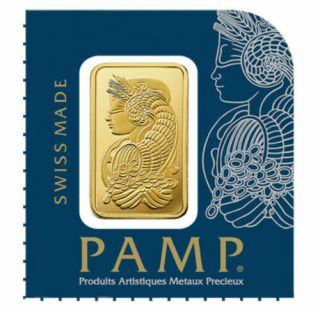 1 Gram Pamp Suisse Gold Bar.  9999 Fine (in Assay)