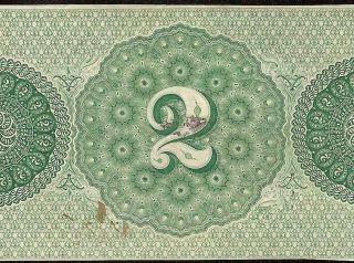 1863 $2 Two Dollar Bill Somerset Worcester Bank Note Maryland Old Paper Money Au