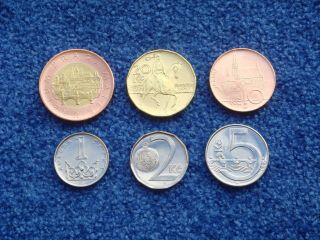 Czech,  Republic,  2018,  Full Coin Set,  1 2 5 10 20 50 Koruna,  Unc,