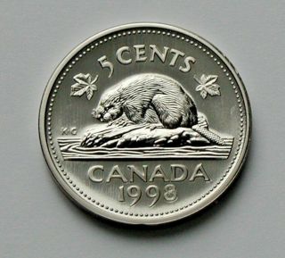 1998 Canada Elizabeth Ii Coin - 5 Cents - Bu Satin Unc (from Specimen Set)