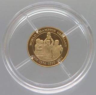 Germany Gold Proof Medal 1954 - 1974 - 1990 - 2014 11mm 7 Z1 029