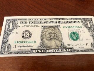 Santa Claus Dollar Bill - Series 1995 Pristine