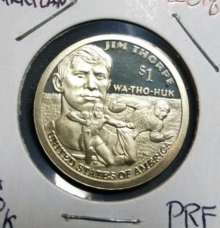 2018 S Sacagawea Proof Dollar Jim Thorpe " Wa Tho Huk "