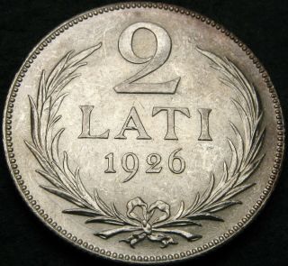 Latvia 2 Lati 1926 - Silver - Xf - 2059 ¤