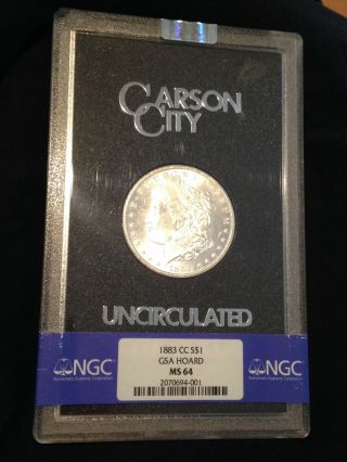 1883 Cc Morgan Silver Dollar Gsa Ngc Ms 64 White Frosty Luster Coin Unc