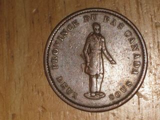 Lower Canada Quebec Bank 1837 Penny Token Coin Fine