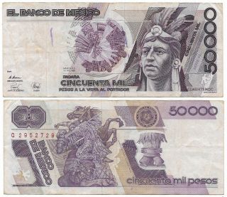 Mexico Note 50.  000 Pesos 1990 P 93b