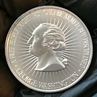 George Washington Bust 2 Oz Silver.  999.  50mm Bill Of Rights Round 2nd Amendment