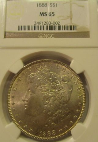 1888 - P Morgan Silver Dollar Ngc Ms 65