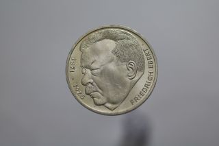 1975 J German 5 Marks Silver Coin Friedrich Ebert A92 P5664