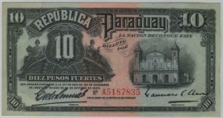 Paraguay 10 Pesos Fuertes L.  1920 & 1923 (1936) P.  164 Aunc