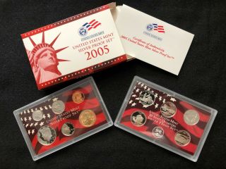 2005 Us Silver 11 Coin Proof Set,  Ogp &