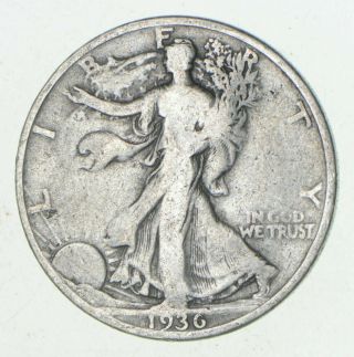 1936 - S Liberty Walking 90 Percent Silver Half Dollar -