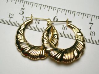 Gold Hoop Earrings.  Solid 10k.  3.  1 Grams.