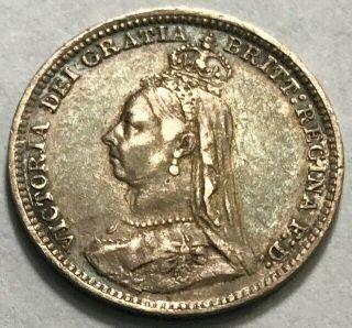 Great Britain - Queen Victoria - Silver Threepence 1891 - Xf - Surfaces