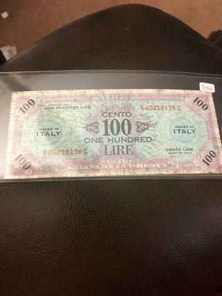 Italy Series 1943 A 100 Lire Note