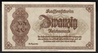 20 Reichsmark From Bohemia 1945