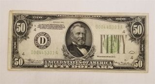 West Point Coins 1934 $50 Federal Reserve Note,  D,  Dallas 2