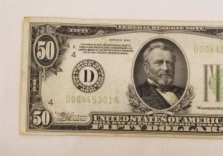 West Point Coins 1934 $50 Federal Reserve Note,  D,  Dallas 3