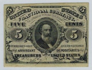 1863 3rd Issue 5c Fractional Currency Clark Red Back Fr.  1236