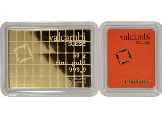 1 gram Valcambi Gold Bar - Valcambi Suisse CombiBar.  9999 Fine (LOWEST BIN) 3