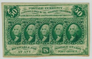 1863 1st Issue 50c Fractional Currency Washington Fr.  1312 Plain Edges Abnco