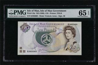 1998 Isle Of Man Government 10 Pounds Pick 44a Pmg 65 Epq Gem Unc