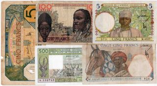 French West Africa & West African States - 5 Notes -