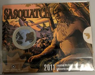 2011 Canadian Mythical Creatures - Sasquatch - Coloured 25 Cent Coin,