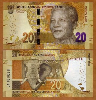 South Africa,  20 Rand,  Nd (2015),  P - 139 -,  Sign.  Kganyago Unc Mandela