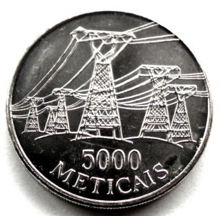 Mozambique 5000 Meticais 1998 Km 124 High Power Electric Lines.  Ss7.  6