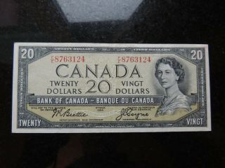1954 Bank Of Canada $20 Twenty Dollars Beattie Coyne F/e 8763124 Modified