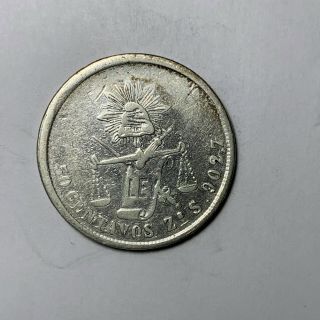 1878 Zs S Mexico Silver 50 Centavos
