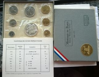 France 1969 Fdc Set Of 8 Coins,  With 10francs Silver Coin