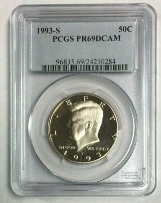 1993 S Clad Proof Kennedy Half Dollar Pf 69 Dcam Pcgs Sku 7155
