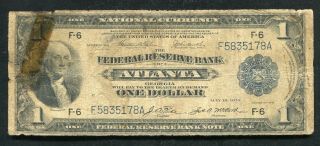 Fr.  723 1918 $1 One Dollar Frbn Federal Reserve Bank Note Atlanta,  Ga